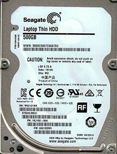 Seagate ST500LM021  2.5in. SATA 500GB SATA 6Gb/s Thin Internal Hard Drive - Picture 1 of 1