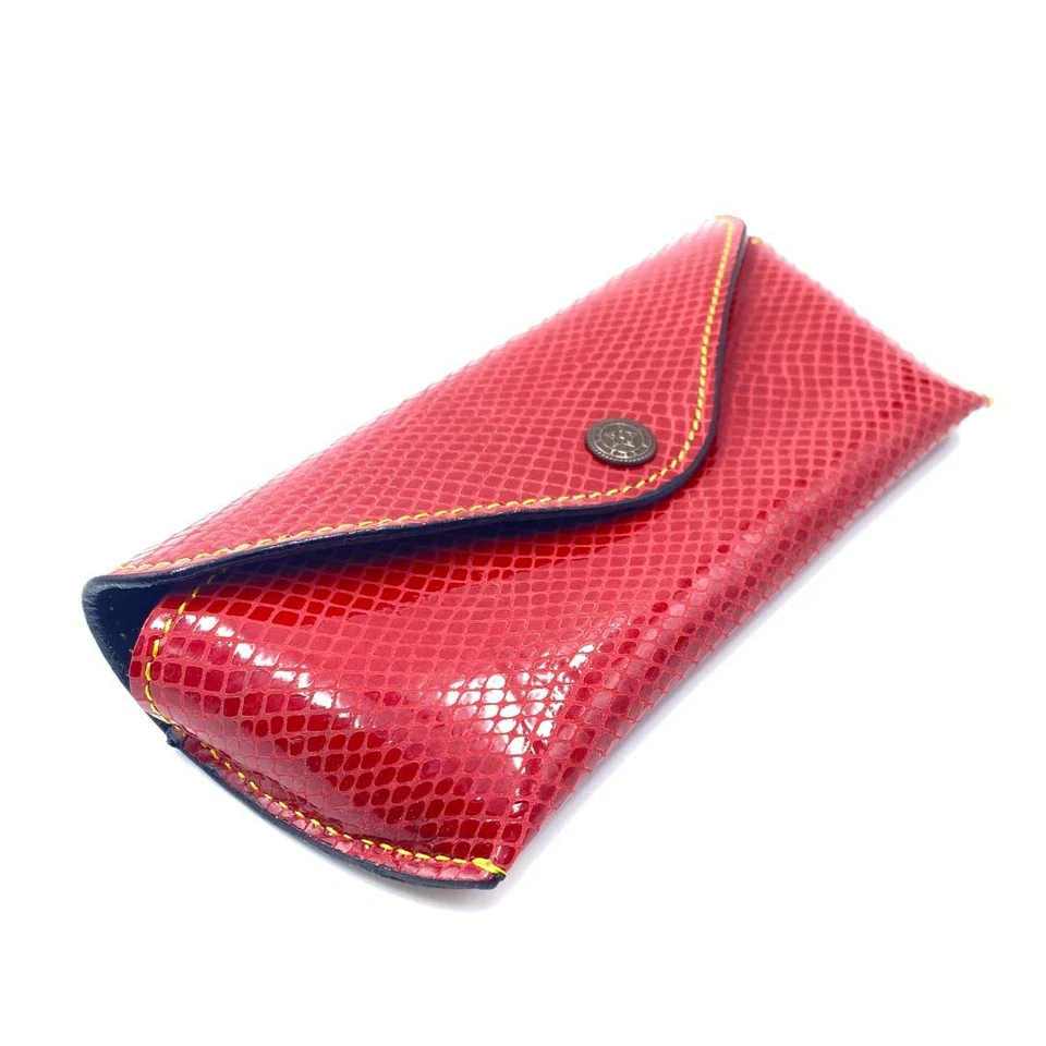 Portable Soft Leather Glasses Sunglasses Red Cover Case Glasses Storage Case - Image 4 of 4