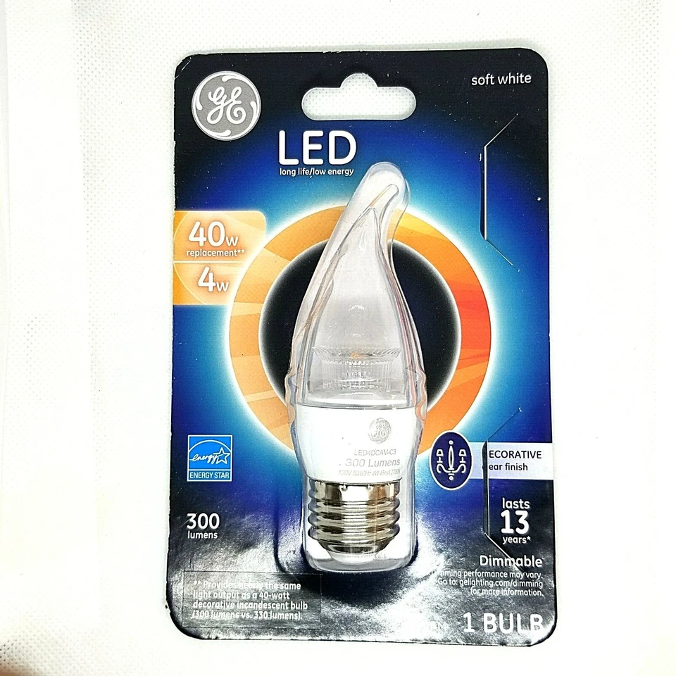 GE LED 40W/4W soft white light Bulb Medium Base - Image 3 of 4