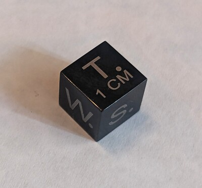 #ad 1cm scale Black Polished Cube tungsten carbide often used for Photography $25.00