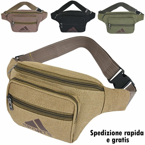 MARSUPIO UOMO IN TELA BORSA BORSELLO A TRACOLLA PER SPORT DA LAVORO P1 |  eBay