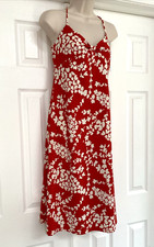 Michael Kors Summer Dress Red White Floral Sleeveless Midi Length Size 6 C2