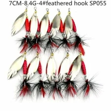 10PCS Lot Fishing Lures Metal Spinner Baits Bass Tackle Crankbait Spoon Trout