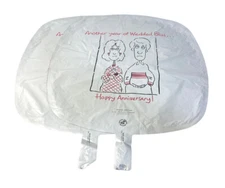 Lot of 2 Vintage 1987 Shoebox Hallmark Happy Anniversary Foil Helium Balloons