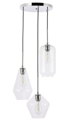 Chrome Pendant 3 Light Kitchen Island Modern Chandelier Dining Room Lighting
