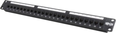 Tripp Lite N254-024 Cat6 Rackmount Feed Patch Panel 1U 24 Port