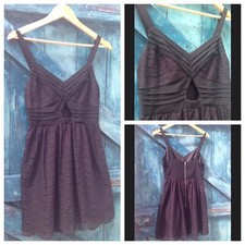 Womens Dress Black Lace Keyhole Cut Outs Party Excellent Condition