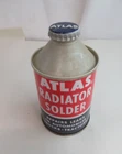 Vintage Atlas Radiator Solder Can Full Rare Man Cave A