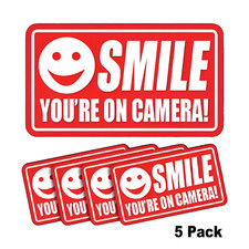 5 pack smile you're on camera stickers Decal