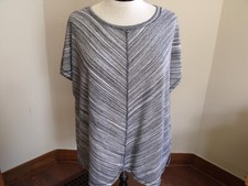 RUBY RD. WOMAN'S TOP SZ. 3X- BLACK WHITE