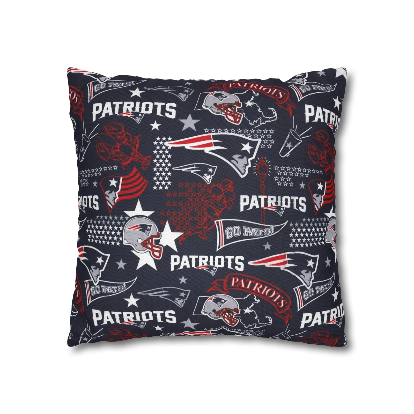 New England Patriots Square Throw Pillowcase