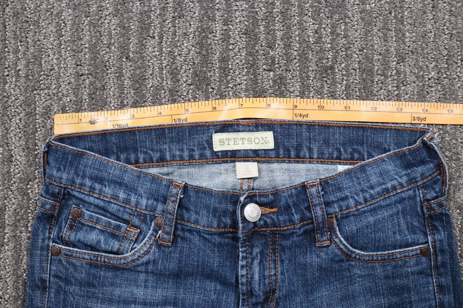 Stetson Slim Fit Low Rise Flared Jeans Stretch De… - image 10