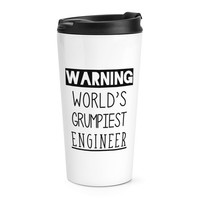 Warnung World's Grumpiest Ingenieur Reise Becher Tasse MüRrisch Toll Best Lustig