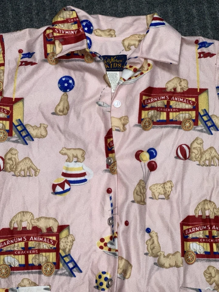 Top de pijama vintage Nick and Nora niños Barnum's Animal Crackers talla XL de gran tamaño Foto 2 de 4