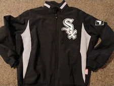 Chicago White Sox Jacket Mens 2XL XXL Black Majestic Full Zip Therma Base Dugout