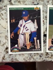 1992 UPPER DECK MLB BASEBALL DIAMOND DEBUT CARD GIANTS JOHN PATTERSON #778