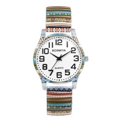 Boho Uhren für Damen Frauen Bohemian elastisches Erweiterungsband Quarz leicht ablesbar