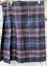 Unisex Kids Genuine Scottish Wool Pink/blue Tartan Plaid Kilt Size 28 NEW