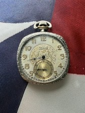 Antique 1914 Elgin Gr 315 Art Deco 15J Sz 12 Pocket Watch - Fancy Case
