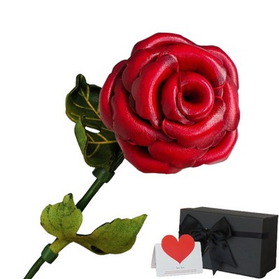 Leather Rose 3Rd Year Anniversary Keepsake for Her Him, Leather Gifts for 3 Year