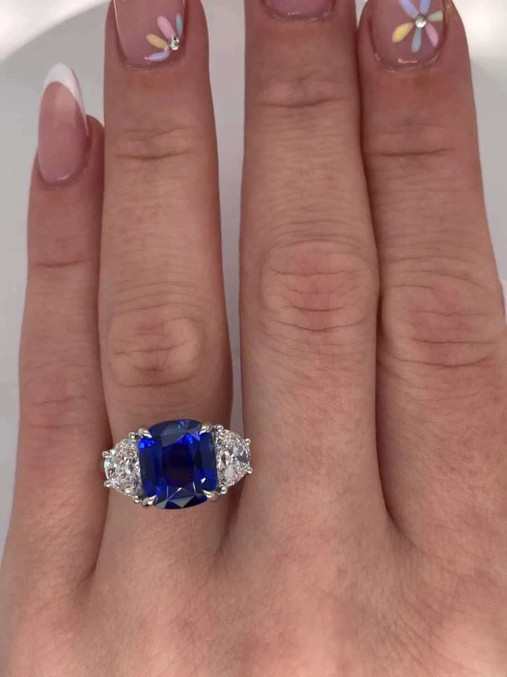 Royal Blue Tanzanite Ring Statement Ring Engagement & Anniversary Gift For Her - Image 2 of 4