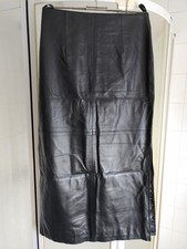 Leder Rock  Crazy Outfits Schwarz US GR. 14 = 44 - geschlitzt lang