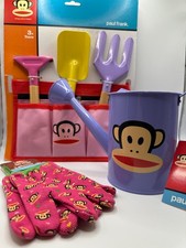 Kids Gardening 4 Play Set Tool Belt Garden Spade Rake Fork Gloves Watering Can