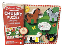 Melissa Doug Chunky Puzzle Farm Animals. 8 Pieces. New Sealed