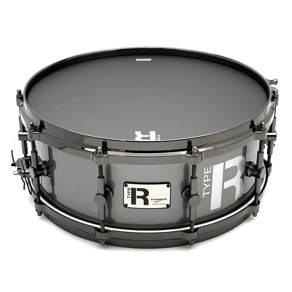 Canopus Type-R Maple Snare Drum 14x5.5 Gun Metal Metallic Lacquer