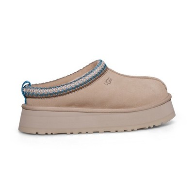 UGG TAZZ DRIFTWOOD WHITE PEPPER SUEDE SHEARLING WOMEN'S SLIPPERS SIZE US 6 NEW