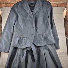 Gonna da sera midi Weekend Max Mara blu scuro look metallizzato UK14 e blazer UK12