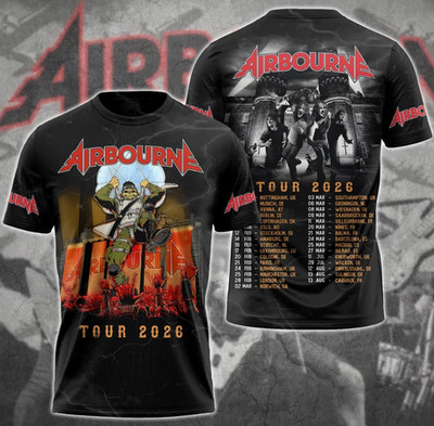 Airbourne Tour 2026 Unisex Gift For Fan AOP 3D T-Shirt E21