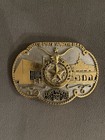 North Fort Worth Bank Vintage Belt Buckle 4"x3" Western Texas — photo 1