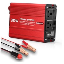 SUNWHEEL 300W Power Inverter DC 12V to 110V AC Car Inverter with 4.2A Dual