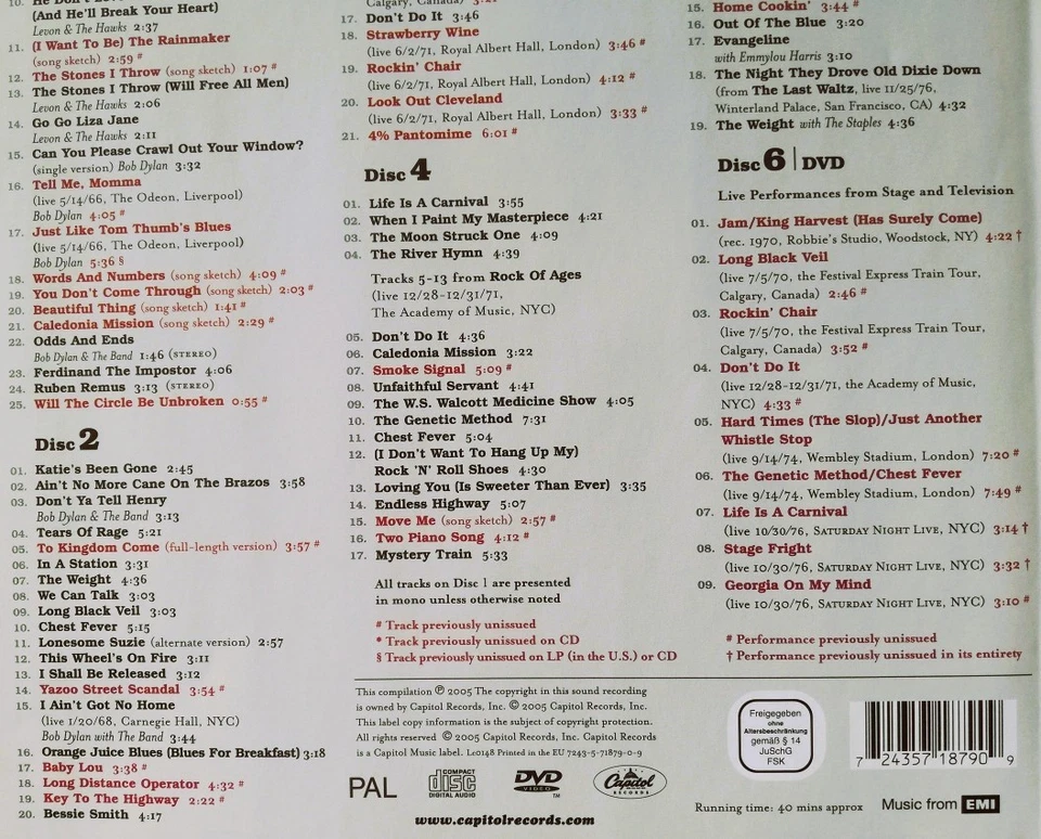 THE BAND A Musical History Box Set 5 CDs + 1 DVD 2005 Bob Dylan TOP - Bild 4 von 4