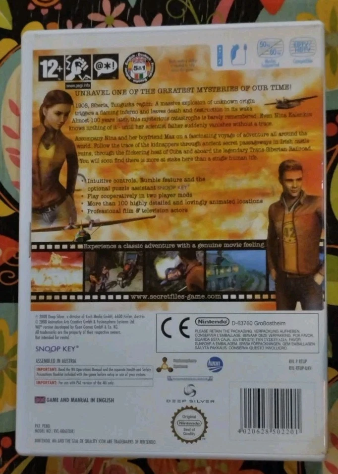 SECRET FILES TUNGUSKA DE DEEP SILVER PARA LA NINTENDO Wii USADO EN BUEN ESTADO, foto 2 de 2