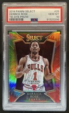 2014-15 Panini Select Derrick Rose Prizm Tie Dye #/25 Bulls PSA 10 GEM MINT