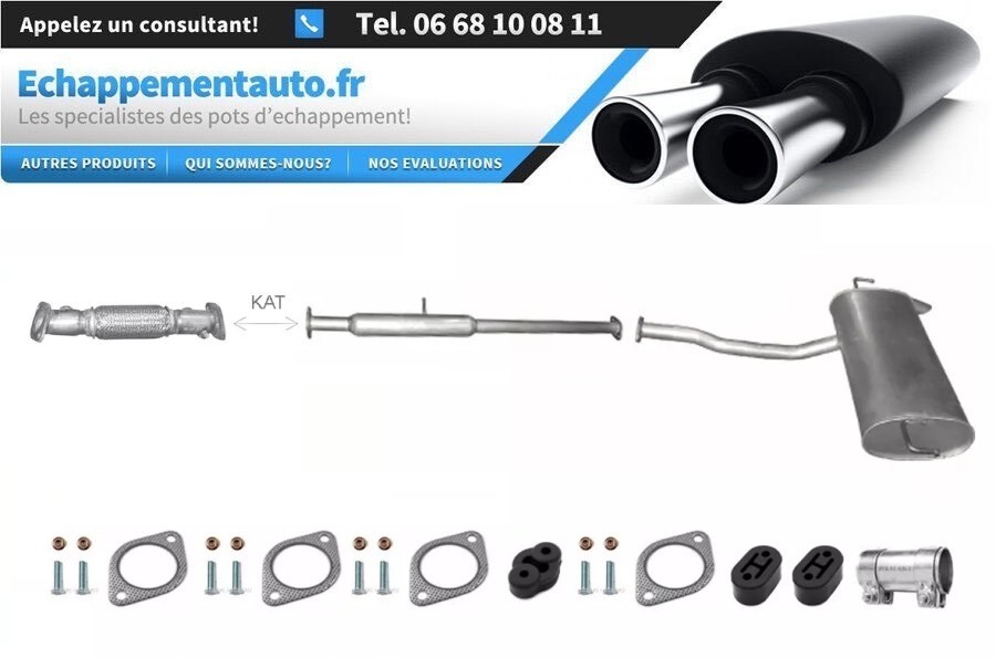 Silencieux Kia Sportage 2.0 CVVT anti-fuite avec kit complet 2010-2016