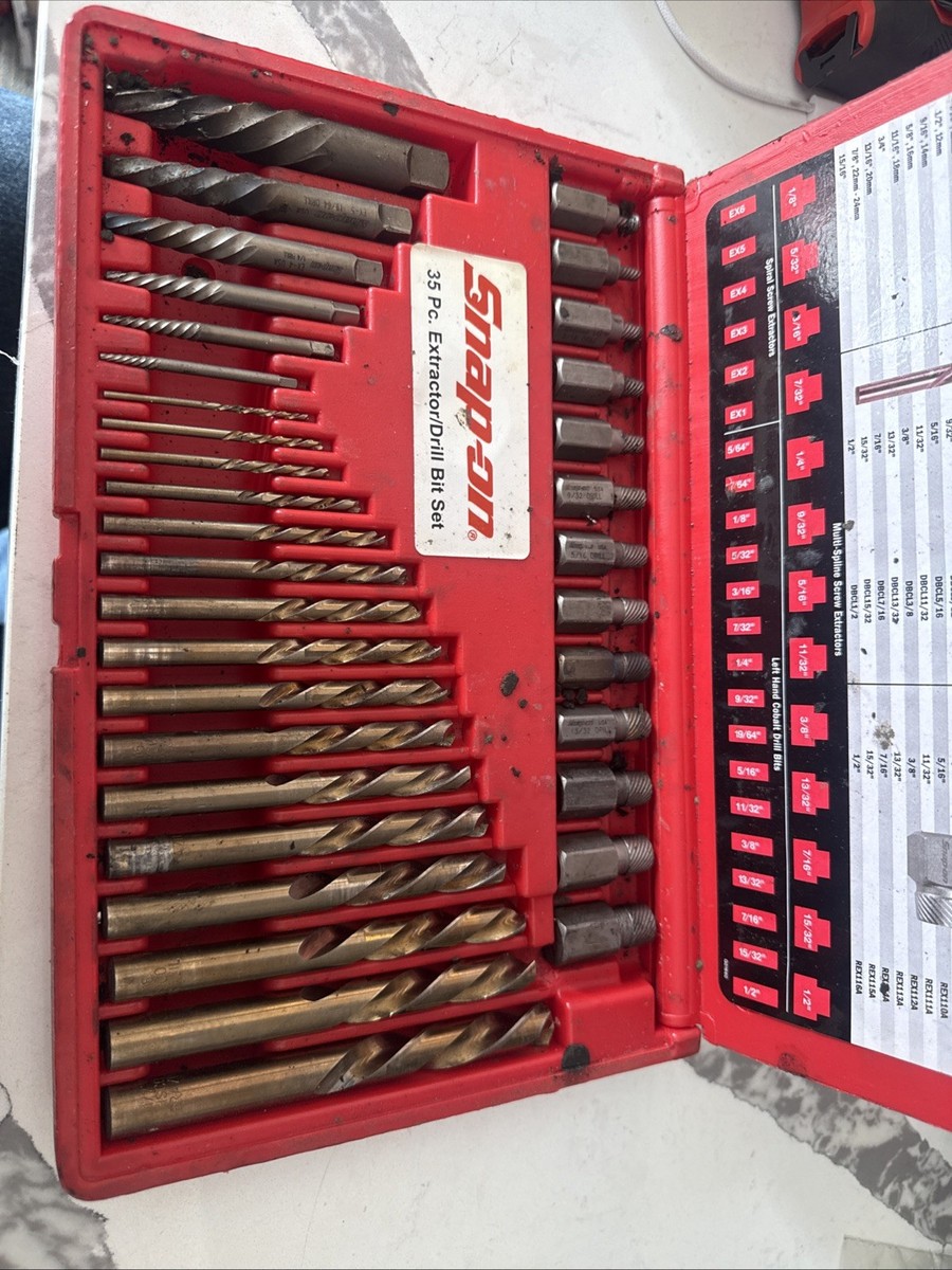 Snap-on Tools EXD35 35 PC Screw Extractor LH Cobalt Drill Bit Set