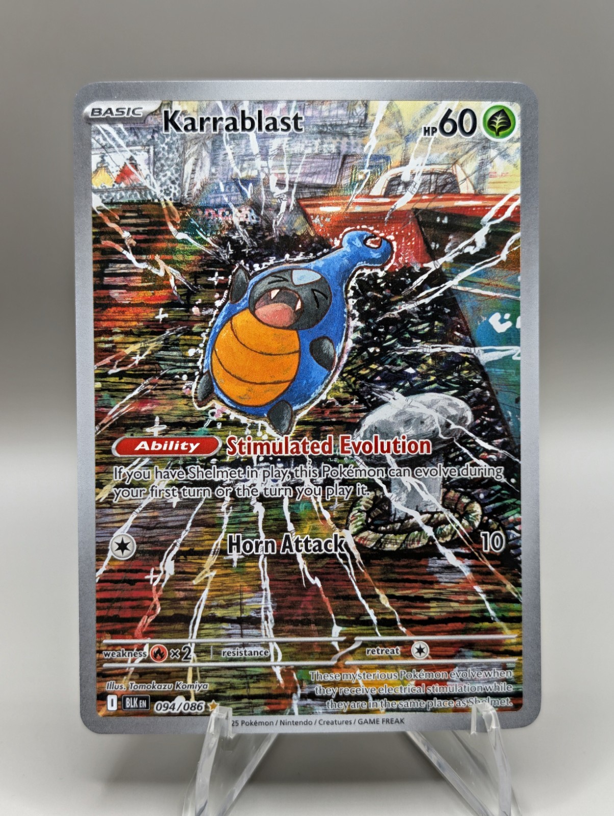 Pokémon TCG Karrablast 094/086 Illustration Rare Holo Sv: Black Bolt English NM