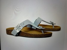 Tory Burch Mellow Suede Thong Sandal with Cork Footbed and Gold Logo Buckle, Size 8.5 — listing 3