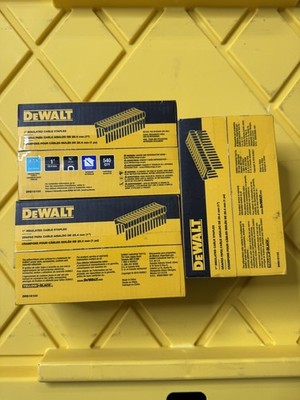 DeWalt 1'' Insulated Cable Staples. 540 per box. Total 3 boxes