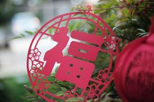 Red Paper Chinese New Year Lantern Hanging Decoration Floral Party Ornament