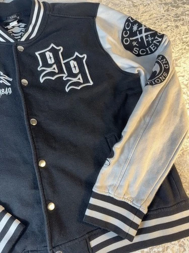 Social Collision Jacket Unisex M Varsity Skeleton Goth Emo Punk Streetwear 99 image 4
