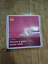B&Q Linear Chrome & Glass Bathroom Corner Shelf