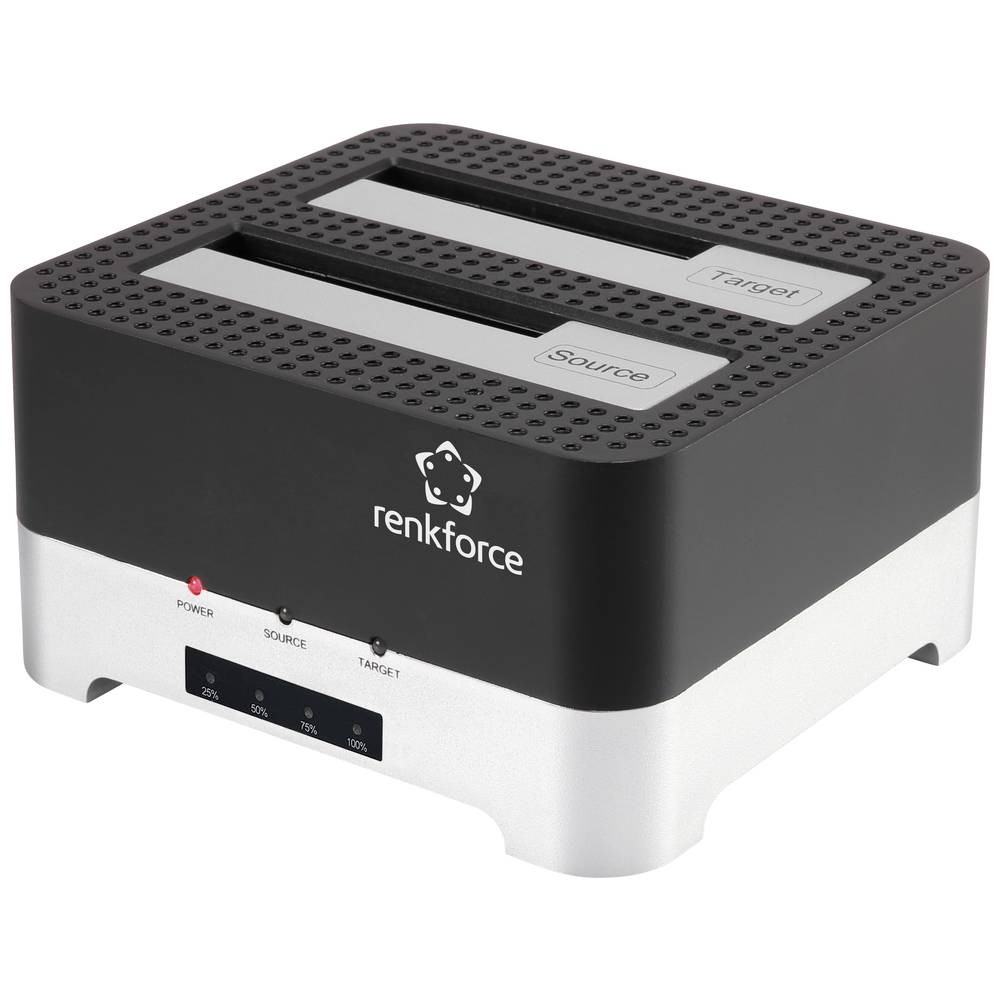 Station d'accueil SATA Renkforce RF-DOCKING-02 USB 3.0 pour 2 disques durs 2.5 et 3.5 pouces