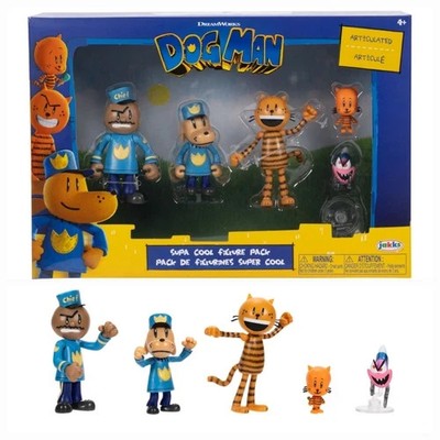 Dog Man Movie 2.5'' Action Figures 5ct-Multipack 2025 Jakks Pacific Dreamworks