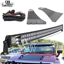 Fit Hummer H3 06-10 52'' Roof Curved LED Light Bar Mounting Bracket Wiring Kit