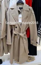 ZARA NUOVO TRENCH DONNA LUNGO CON CINTURA IDROREPELLENTE ANTIVENTO 8073/074/704