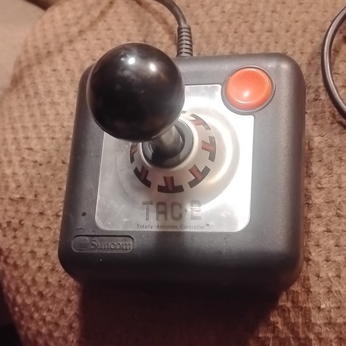Suncom TAC-2 Wired Ergonomic Joystick for Atari 2600/7800 Black Orange 6ft